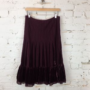 🌱Free People || Velvet Inset A-line Skirt